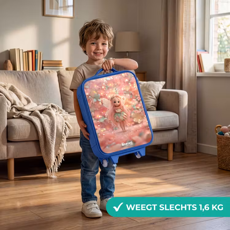 Kinderkoffer - Blauw - Bloemenfee in roze sprookjeswereld — 2