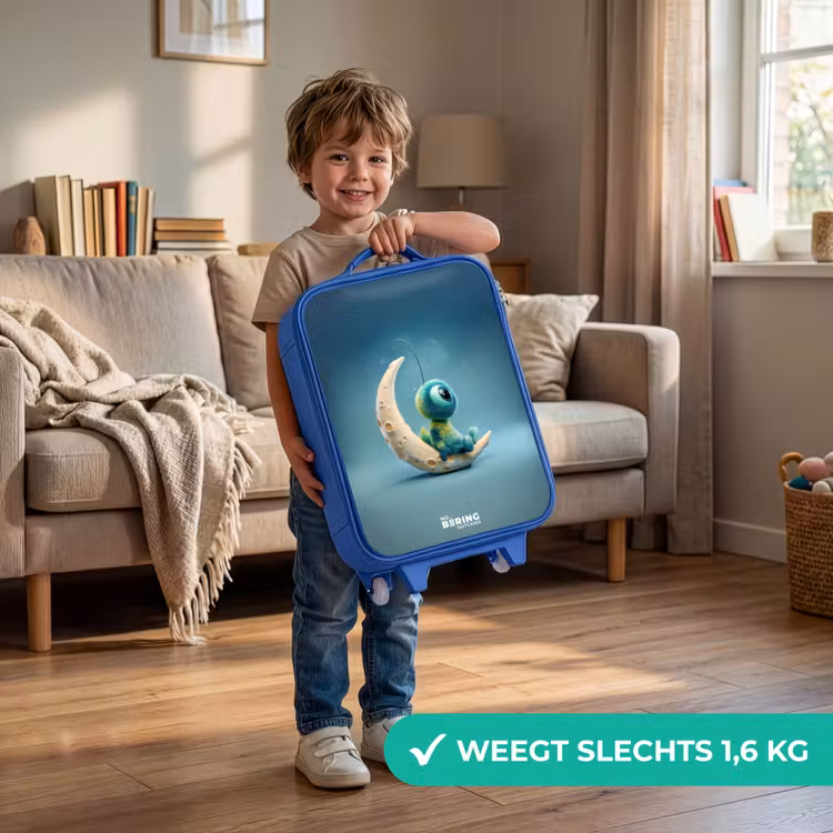 Kinderkoffer - Blauw - Dromerig Wezentje op de Maan — 2