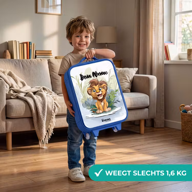 Kinderkoffer met naam - Blauw - Guusje giraf — 2