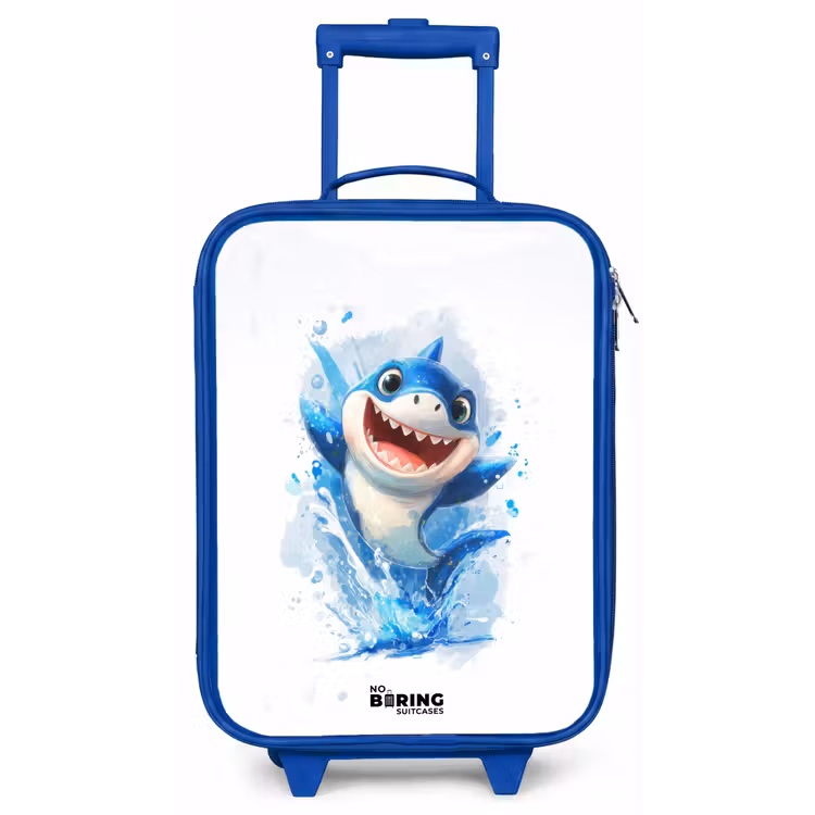 Kinderkoffer - Blauw - Haai - Tanden - Water — 1