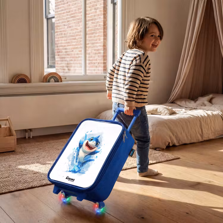 Kinderkoffer - Blauw - Haai - Tanden - Water — 3