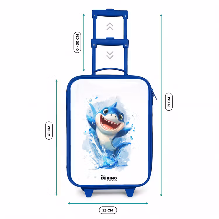 Kinderkoffer - Blauw - Haai - Tanden - Water — 6