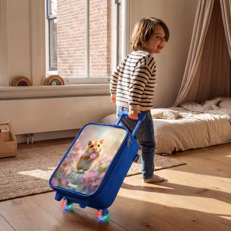 Kinderkoffer - Blauw - Hamster - Bloem - Natuur - Dier — 3