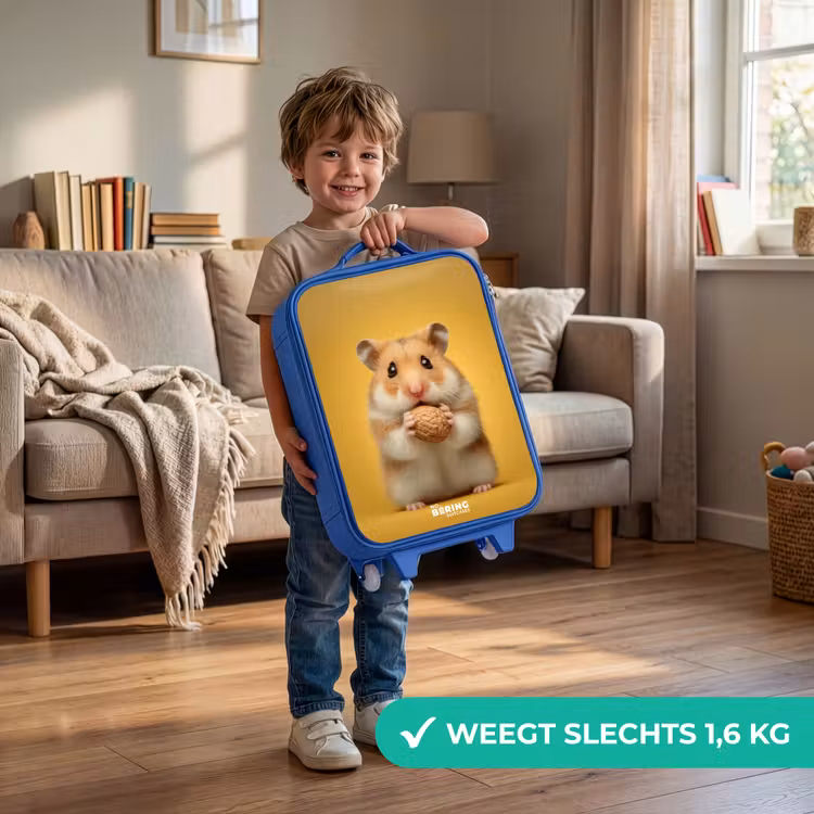 Kinderkoffer - Blauw - Hamster - Walnoot - Dier — 2