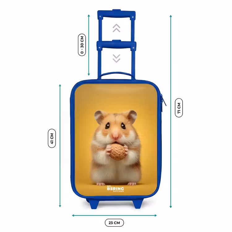 Kinderkoffer - Blauw - Hamster - Walnoot - Dier — 6