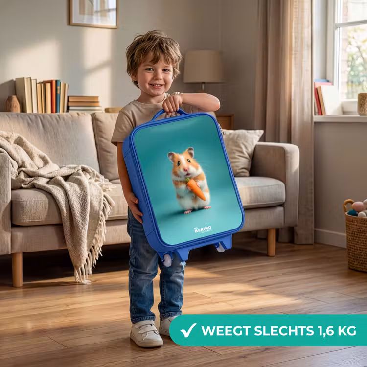 Kinderkoffer - Blauw - Hamster - Wortel - Dier — 2