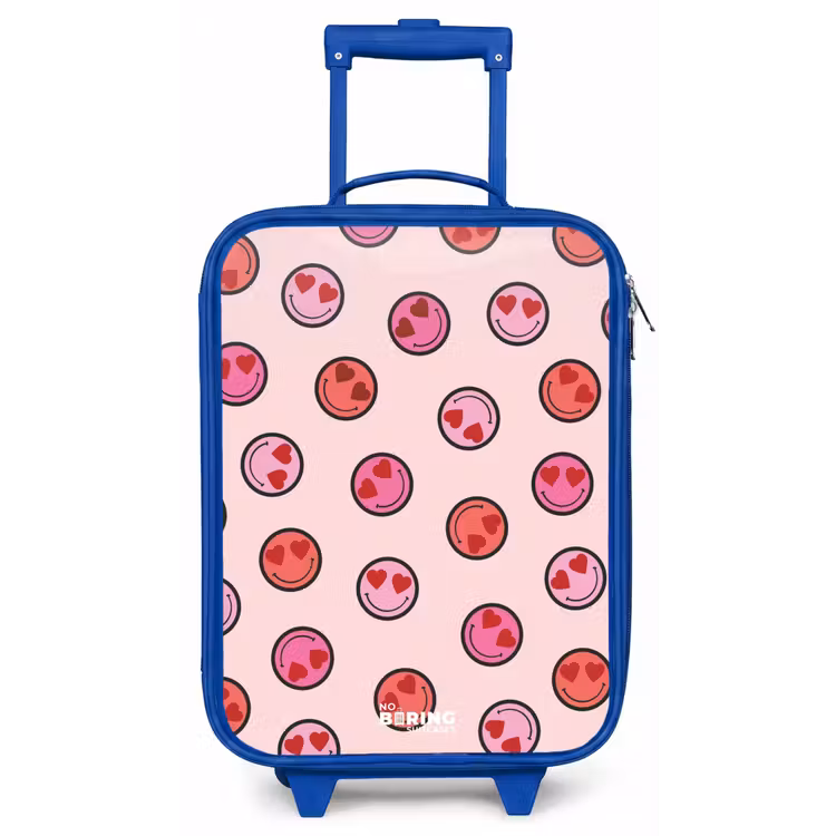 Kinderkoffer - Blauw - Hartje - Smiley - Patroon — 1