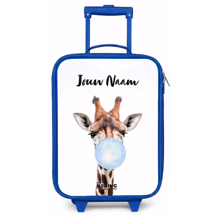 Kinderkoffer met naam - Blauw - Kauwende Kobus blauw — 1