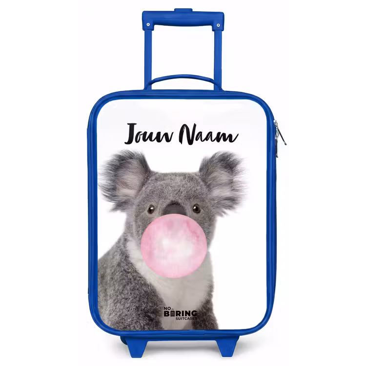 Kinderkoffer met naam - Blauw - Kauwgom koala — 1