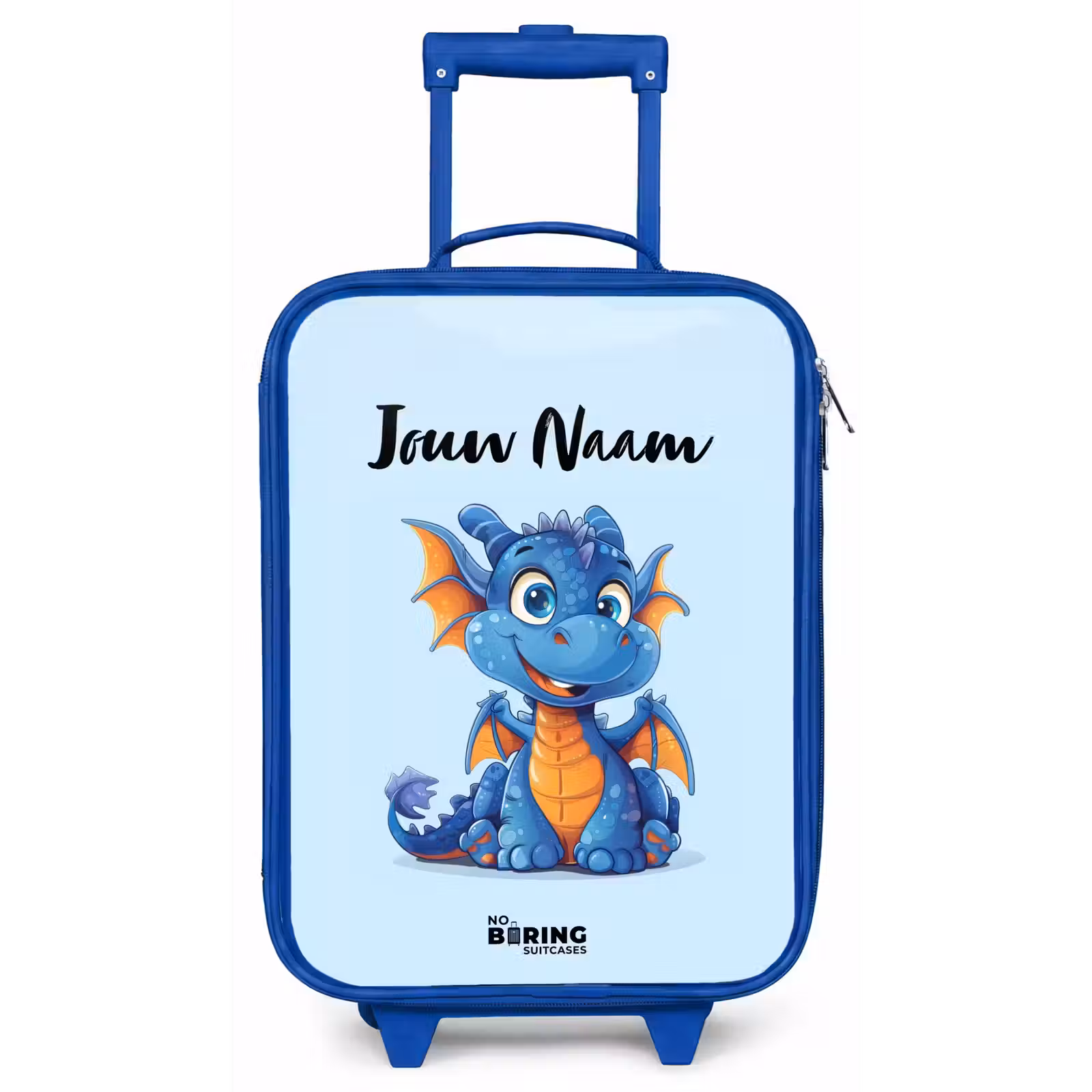 Kinderkoffer met naam - Blauw - Dinky draakje — 1