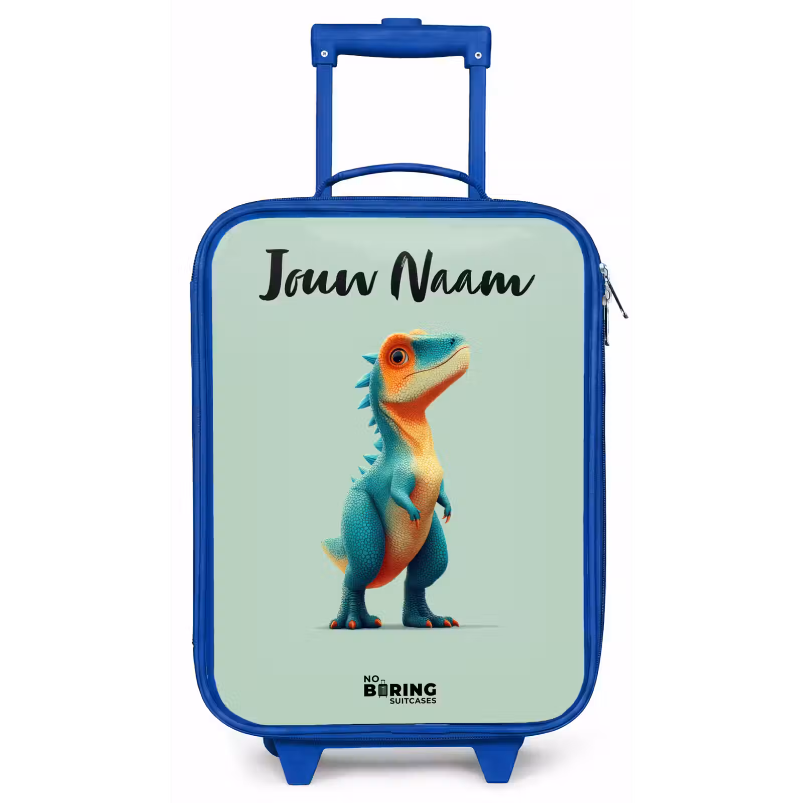 Kinderkoffer met naam - Blauw - Dino - Dier - Groen - Oranje — 1