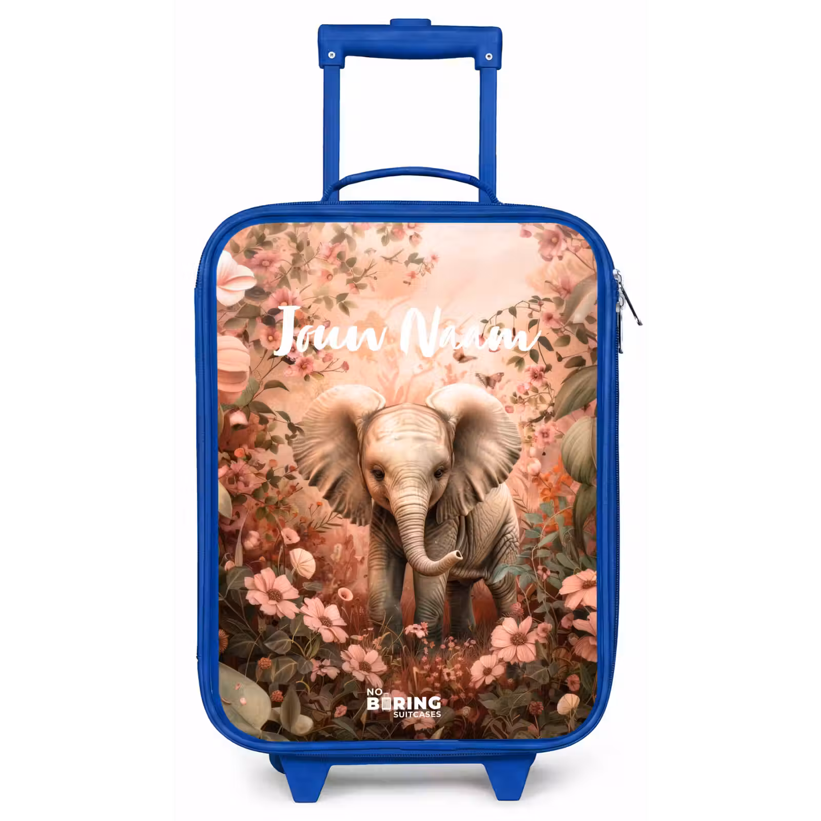 Kinderkoffer met naam - Blauw - Flora flapoor — 1