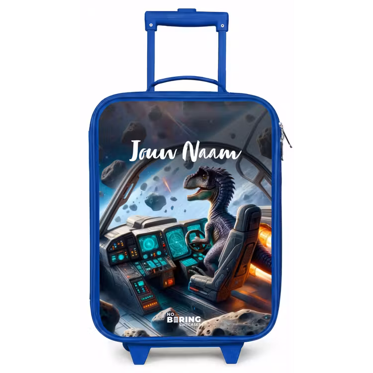 Kinderkoffer met naam - Blauw - Astrodino — 1