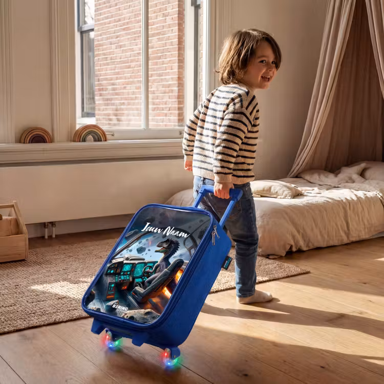 Kinderkoffer met naam - Blauw - Astrodino — 3