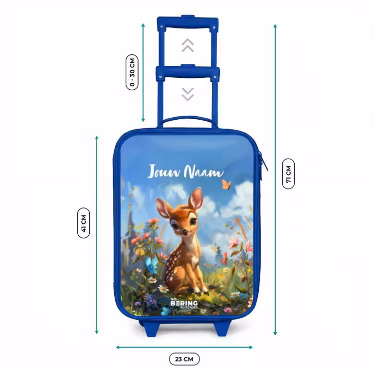 Kinderkoffer met naam - Blauw - Bailey bloemenhertje — 6
