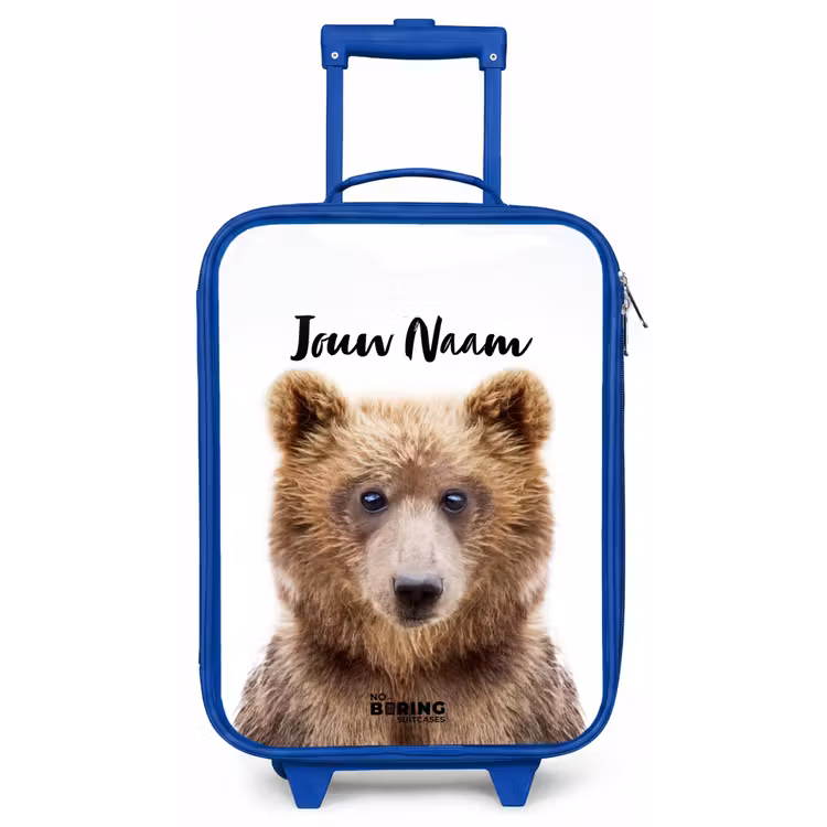 Kinderkoffer met naam - Blauw - Bennie Beer — 1