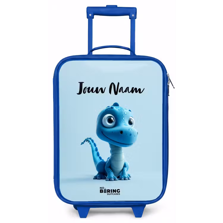 Kinderkoffer met naam - Blauw - Blije Bronto — 1