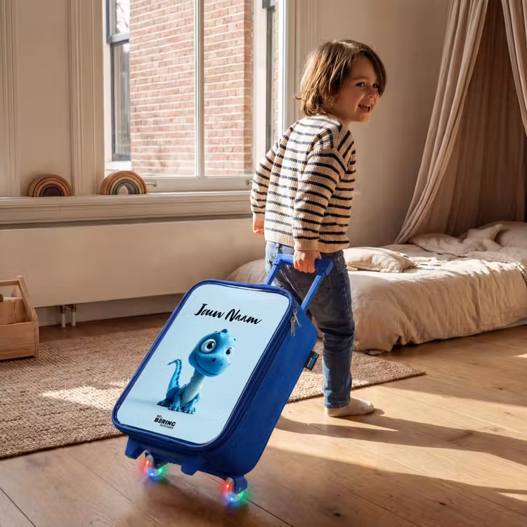 Kinderkoffer met naam - Blauw - Blije Bronto — 3