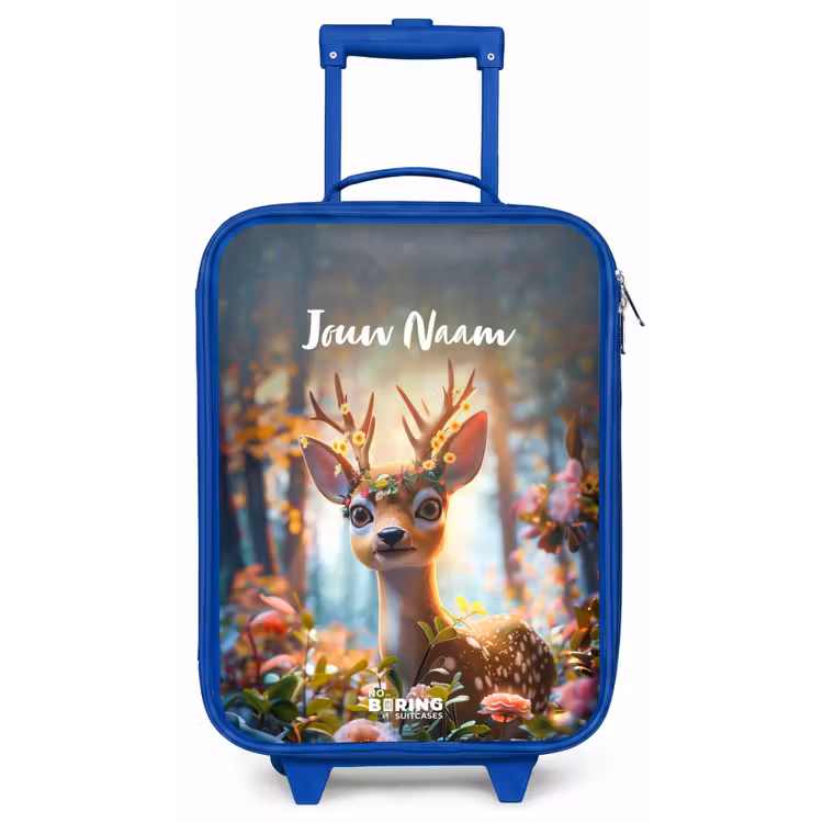 Kinderkoffer met naam - Blauw - Bo bloemengewei — 1