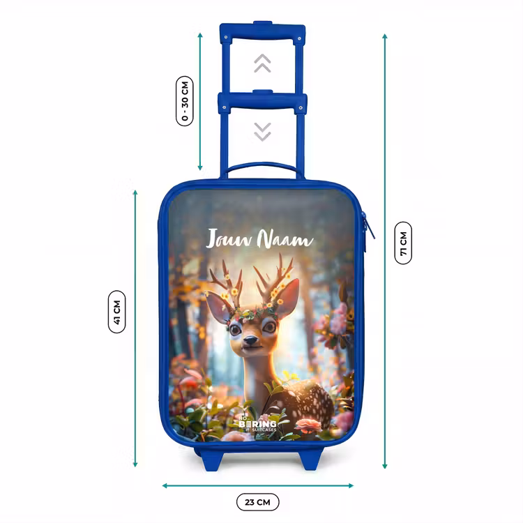 Kinderkoffer met naam - Blauw - Bo bloemengewei — 6