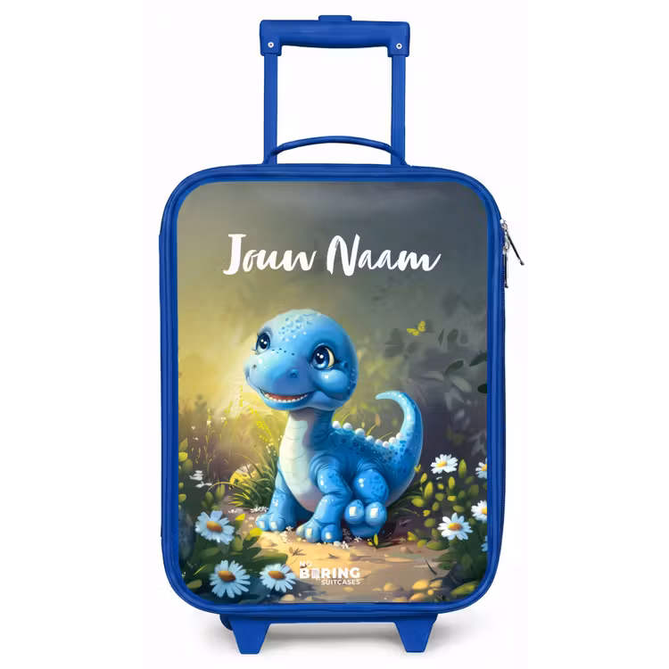Kinderkoffer met naam - Blauw - Branco Brontosaurus — 1