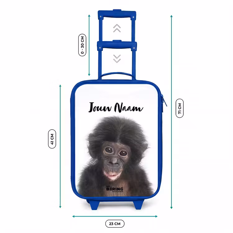 Kinderkoffer met naam - Blauw - Charlie Chimp — 6