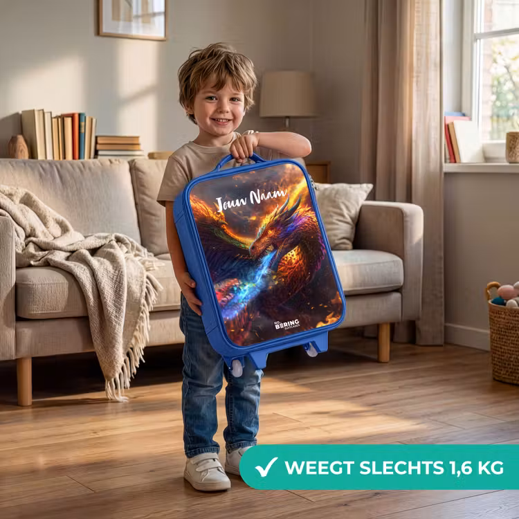 Kinderkoffer met naam - Blauw - Chroma krijger — 2