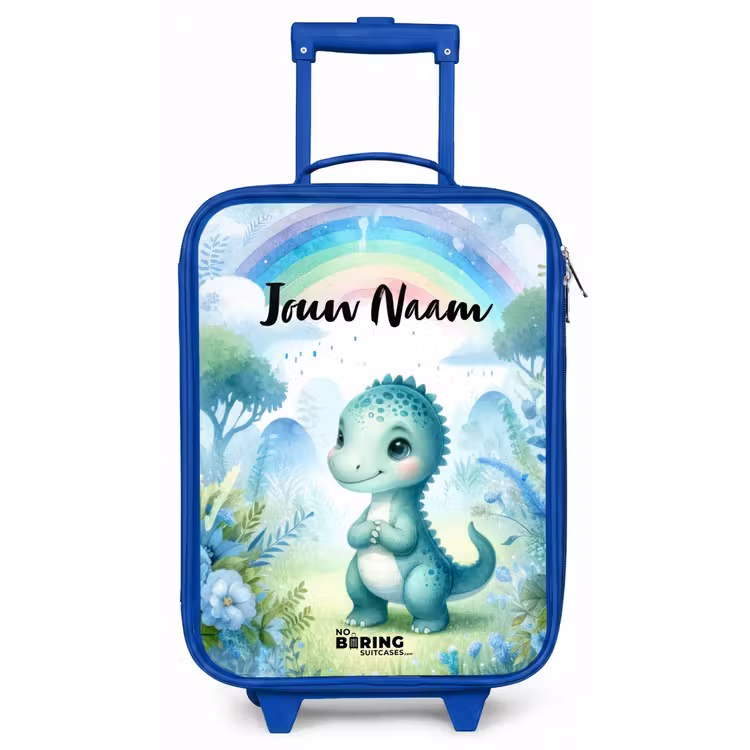 Kinderkoffer met naam - Blauw - Daantje Dino — 1