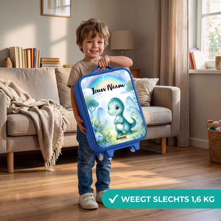 Kinderkoffer met naam - Blauw - Daantje Dino — 2