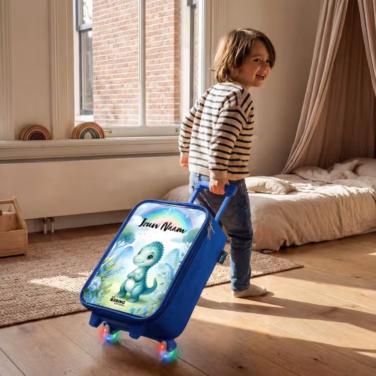 Kinderkoffer met naam - Blauw - Daantje Dino — 3
