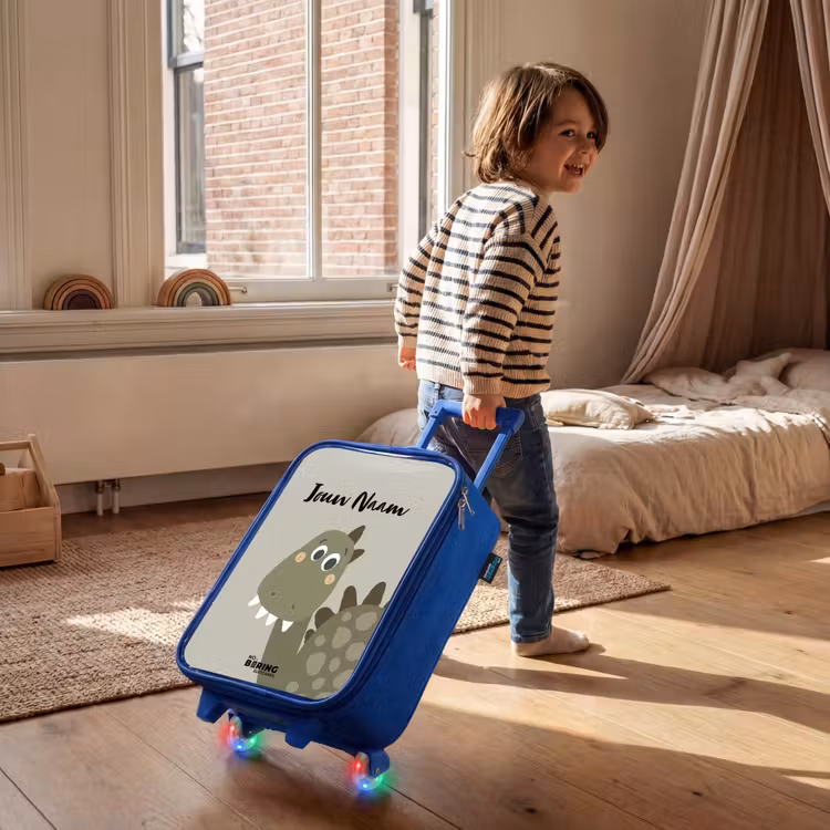 Kinderkoffer met naam - Blauw - Danny dino — 3