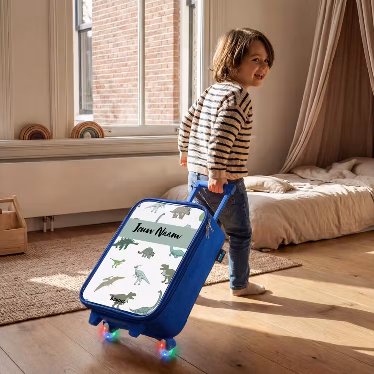 Kinderkoffer met naam - Blauw - Dino Dynastie — 3