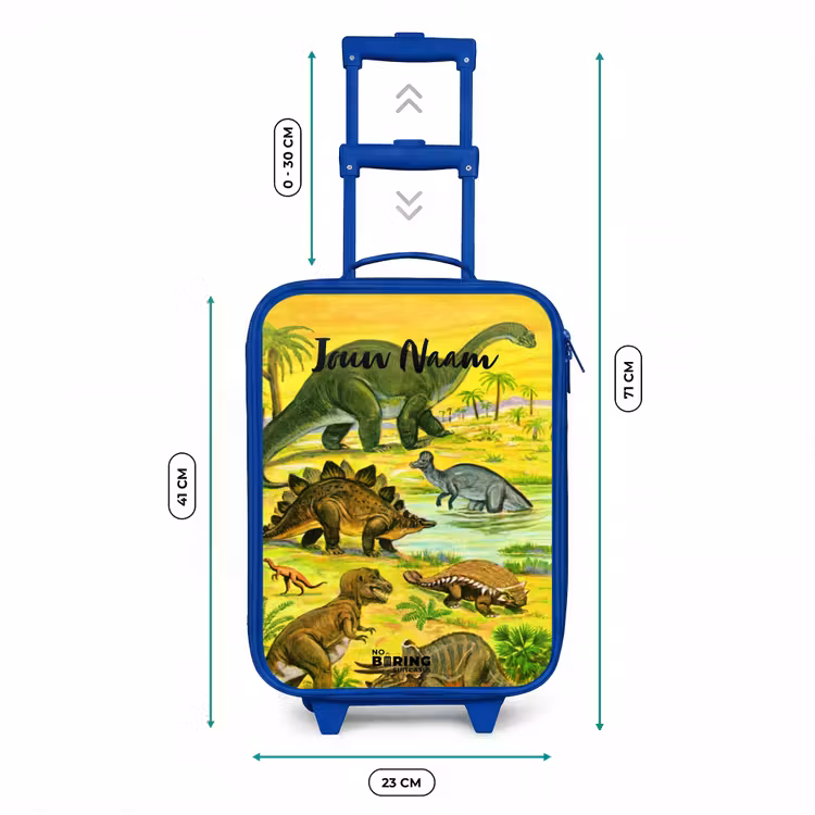 Kinderkoffer met naam - Blauw - Dinosaurus in Dinosaurusland — 6