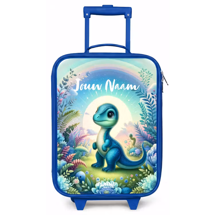 Kinderkoffer met naam - Blauw - Django Dino — 1