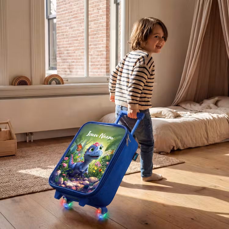 Kinderkoffer met naam - Blauw - Donny Dino — 3