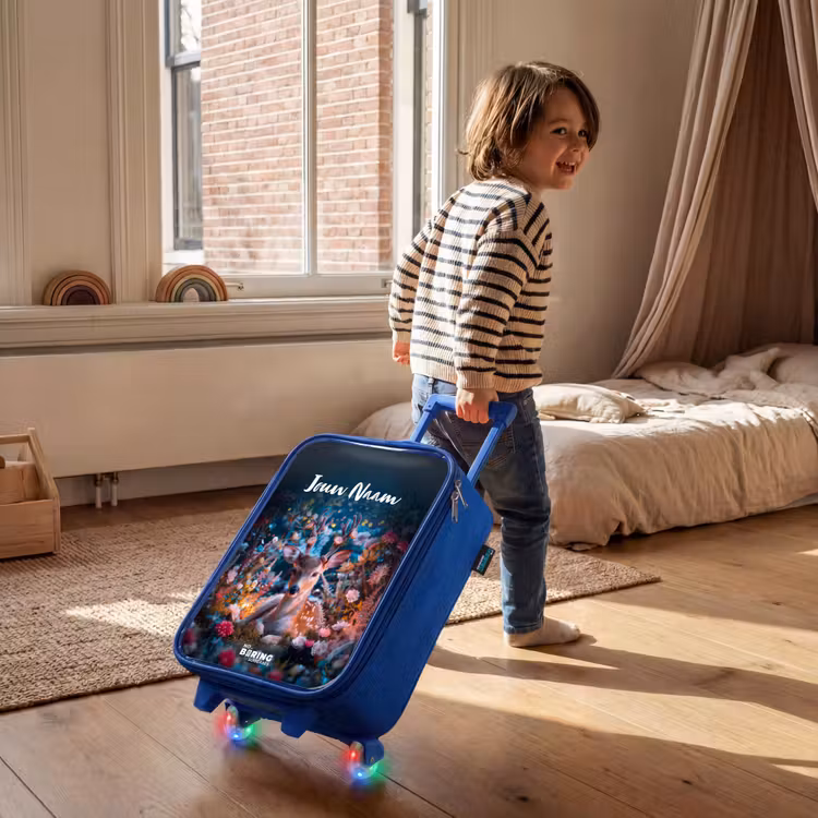 Kinderkoffer met naam - Blauw - Eduard edelhert — 3