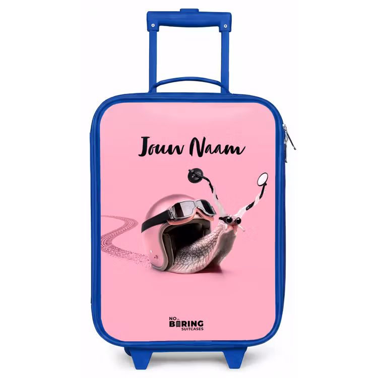 Kinderkoffer met naam - Blauw - Escar-Go - Roze — 1