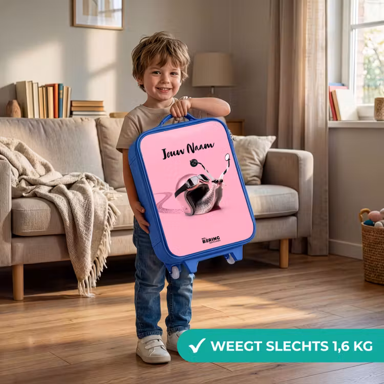 Kinderkoffer met naam - Blauw - Escar-Go - Roze — 2