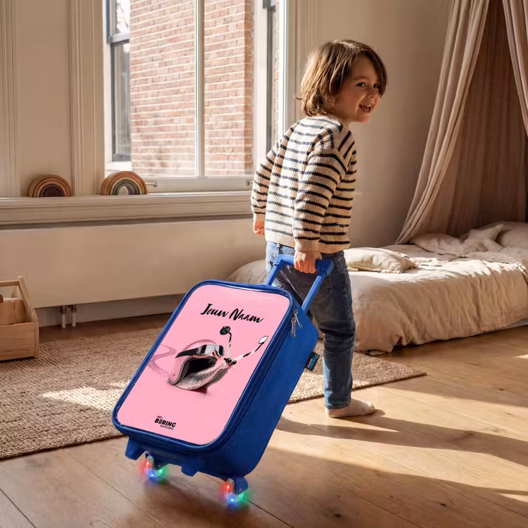 Kinderkoffer met naam - Blauw - Escar-Go - Roze — 3