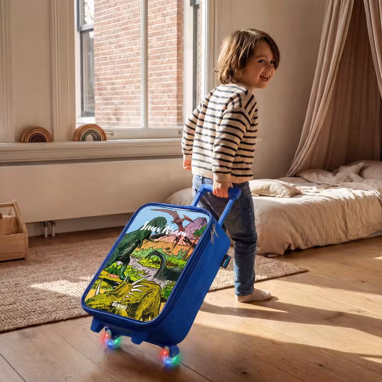 Kinderkoffer met naam - Blauw - Feest in Dinosaurusland — 3