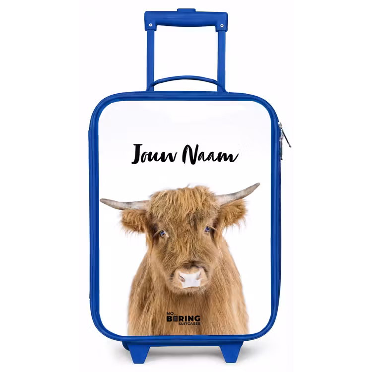 Kinderkoffer met naam - Blauw - Halbe Hooglander — 1