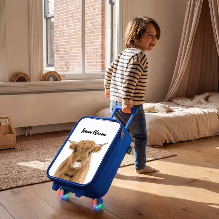 Kinderkoffer met naam - Blauw - Halbe Hooglander — 3