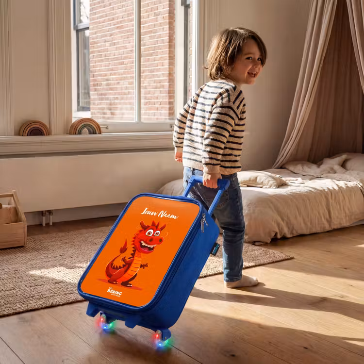 Kinderkoffer met naam - Blauw - Horacio hotshot — 3