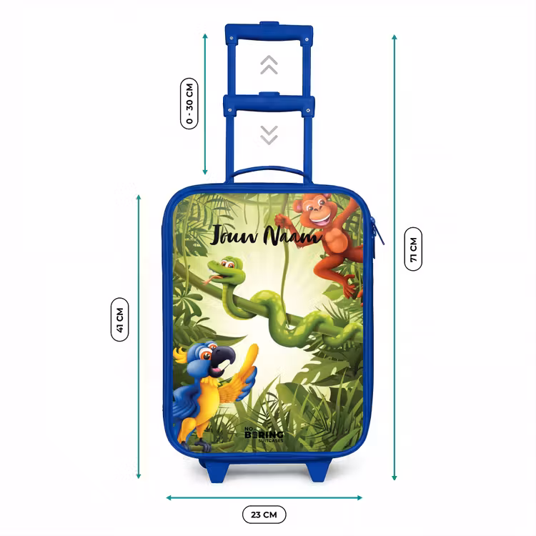 Kinderkoffer met naam - Blauw - Jolige jungle — 6
