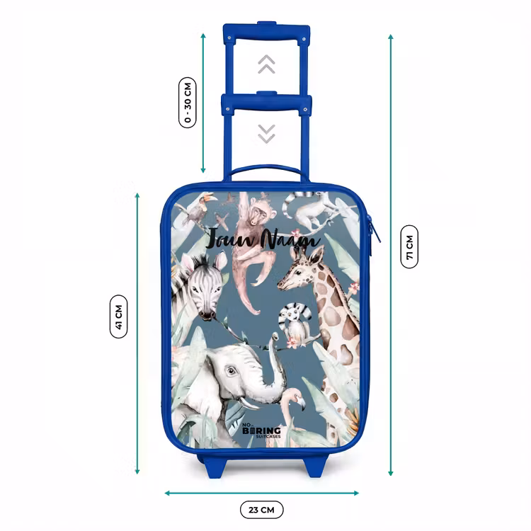 Kinderkoffer met naam - Blauw - Jungle Dierenfeest — 6