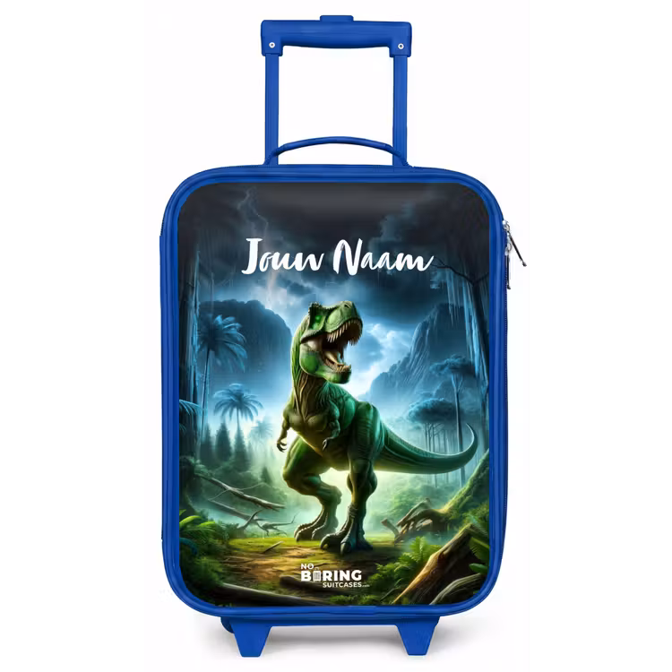 Kinderkoffer met naam - Blauw - Junglosaurus — 1