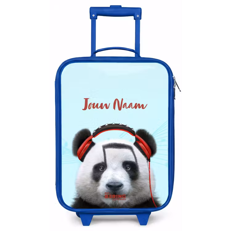 Kinderkoffer met naam - Blauw - Kees de Panda — 1