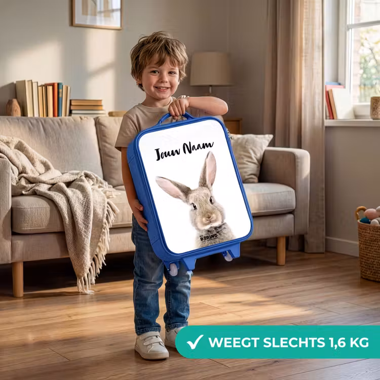 Kinderkoffer met naam - Blauw - Koen Konijn — 2