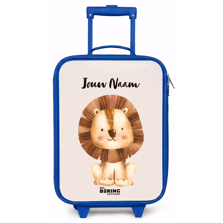 Kinderkoffer met naam - Blauw - Lamar Leeuw — 1