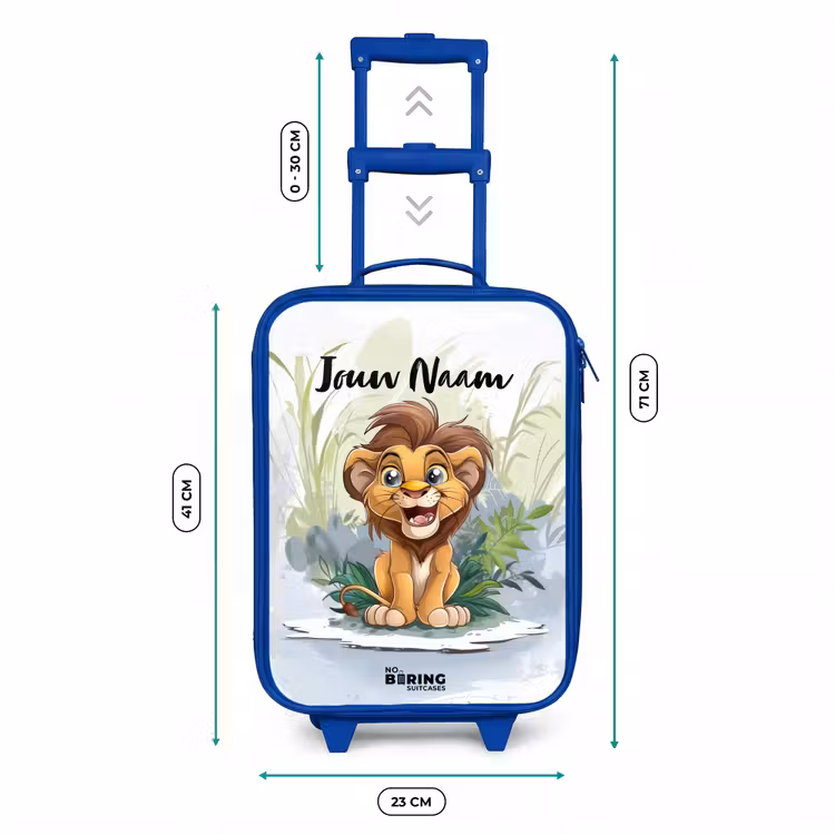 Kinderkoffer met naam - Blauw - Lenny leeuwtje — 6